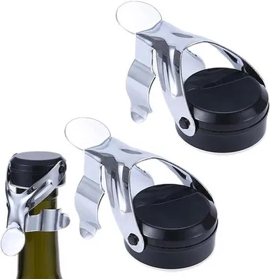 Immagine prodotto di Tappi per champagne in acciaio inossidabile, 2 pezzi, per bottiglie di vino e birra