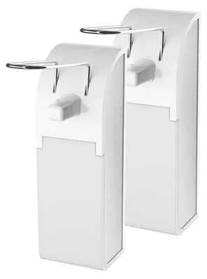 Image de Distributeur de désinfectant en aluminium, capacité 1000 ml, lot de 2, pour fixation murale, couleur blanche