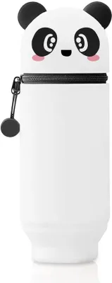 Immagine prodotto di Astuccio in silicone 2 in 1 per bambini, 22,5 × 6,5 cm, con panda in ombra, astuccio kawaii, per la scuola, l'ufficio e la casa