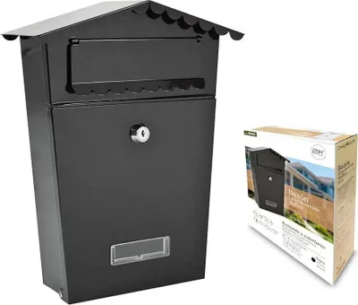 Obrázek produktu pro Ocelová poštovní schránka EDM se 2 klíči - černá - 21x6x30 cm