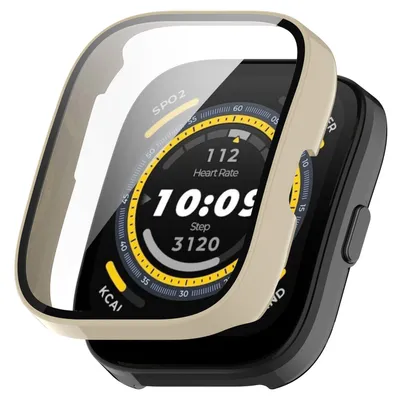 Immagine prodotto di Per Amazfit Bip 5 Custodia Smart Watch in plastica + Custodia protettiva in vetro Avorio