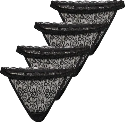 Zdjęcie produktu dla ONLY majtki koronkowe 4-pak stringi brazylijskie Tanga ONLCAROLINE rozmiar: XL