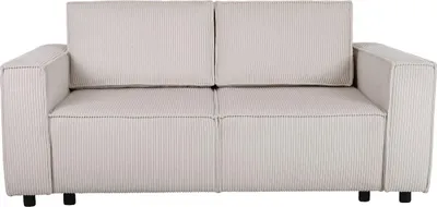 Produktbild von Sofa mit Schlaffunktion aus Cord "Montaigne S" - 3-Sitzer - Beige