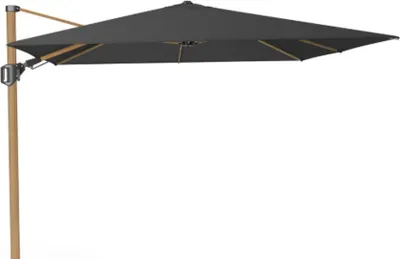 Produktbild von Platinum Sonnenschirm quadratisch 3x3m Challenger T² Premium | doppelt kippbarㅤ3.0 x 3.0 Meter 4 Faded Black | Teak