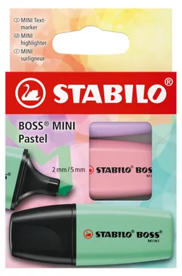 Zdjęcie produktu dla STABILO 07/3-2-03 Zakreślacz STABILO BOSS MINI Pastelowy, pudełko 3 szt