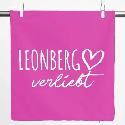 Produktbild von Huuraa Kissenbezug Leonberg verliebt 40x40cm Fuchsia Baumwolle Dekokissenbezug Geschenkidee