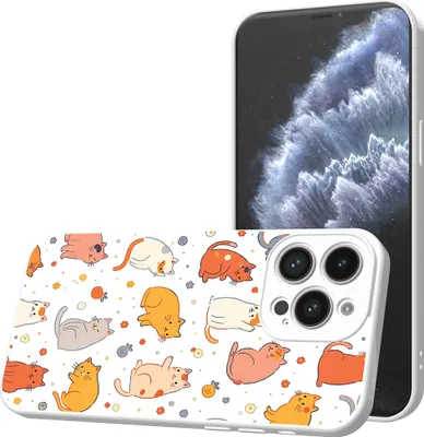 Produktbild von Smartphonica Handyhülle Geeignet für iPhone 11  Pro mit Katzen und Katzen Druck - TPU Back Cover Case Cats Design - Weiß