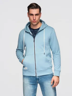 Obrázek produktu pro Mikina s kapucí OMBRE na zip Basic OM-SSBZ-0272, denimově modrá, velikost XXL
