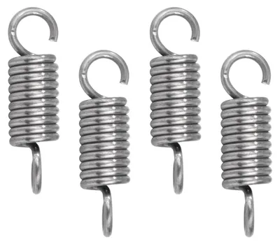 Zugfedern mit Haken, Edelstahl, 40 mm, 12 mm Ø, 2,0 mm Draht, 4 Stk.