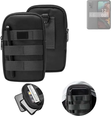 Produktbild von K-S-Trade Holster Gürtel Tasche kompatibel mit Nokia XR21 Handy Tasche Schutz Hülle dunkel-grau viele Fächer, 1x