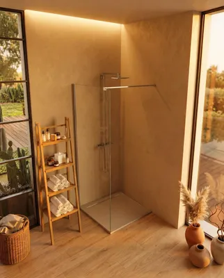 Immagine prodotto di Walk in 70 cm parete doccia vetro temperato 6 mm 195 H cromo Linje