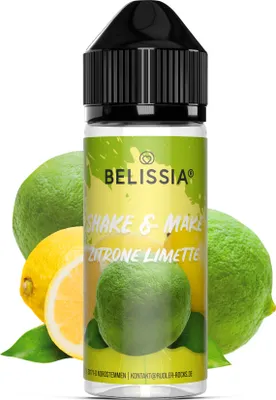 Produktbild von Belissia Shake and Make Zitrone-Limette - 10ml hochdosiertes Lebensmittelaroma + 120ml Schüttelflasche - Für Backen, Speisen, Getränke, DIY & uvm