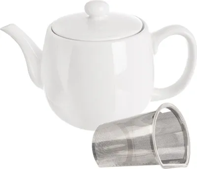 Produktbild von MONA Teekanne aus weißem Porzellan mit Infusor 700 ml