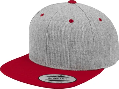 Produktbild von FLEXFIT 6089MT | Classic Snapback 2-Tone Cap - Farbe: Heather Grey/Red - Größe: One Size
