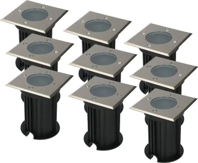 Image de HOFTRONIC - Spot LED au sol Ramsay carré dimmable IP67 inox set de 9