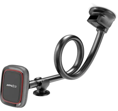 Productafbeelding van Magnetische telefoonhouder voor in de auto, met zwanenhals en lange arm, voorzien van 6 magneten, zuignap voor de voorruit en dashboard, compatibel met iPhone, Samsung, Google