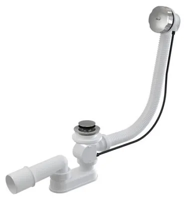 Zdjęcie produktu dla Syfon wannowy z korkiem automatycznym METAL 80 cm