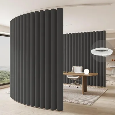 Productafbeelding van Plafondrail Scheidingsgordijn Grijs - 213 x 270 cm - Flexibele rail
