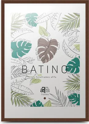 Produktbild von aFFa frames, Batino, Bilderrahmen aus Holz, Hell, Rechteckig, mit Acrylglasfront, HDF-Hintergrund, Braun, 50x70 cm
