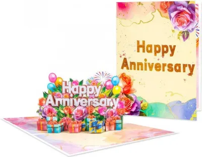 Immagine prodotto di biglietto d'auguri pop-up 3D per l'anniversario - Un altro grande anno