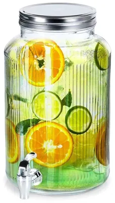 Productafbeelding van Glazen drankdispenser met tappunt - Drankreservoir - 6,2 liter - Herbruikbaar
