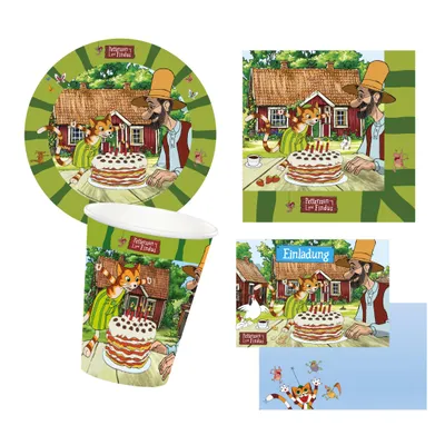 Produktbild von 44 tlg. Kinderpartyset Pettersson und Findus für den Kindergeburtstag