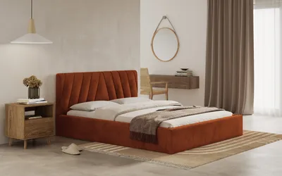 Obrázek produktu pro Postel ASTI 180x200 měděná s úložným prostorem