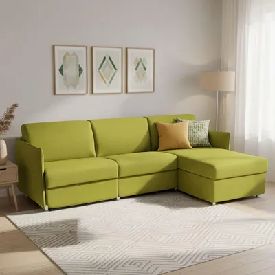 Immagine prodotto di Sumirago - Divano Letto con Penisola, 260x160 cm Verde, Sfoderabile  Italy