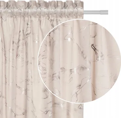 Produktbild von Beige Velours Halbverdunkelungsvorhang Marmor 140X270 Auf Band