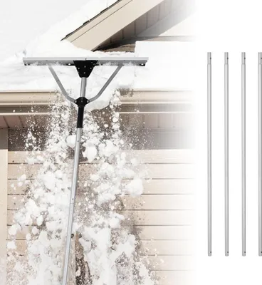 Produktbild von Jayseuw Schneeräumer Schneeschaufel Dachschneeräumer Verstellbar auf bis zu 6,3 m, aus Aluminium, Dachräumer mit Breiter Schaufel, mit Aluminiumrohr, Leicht
