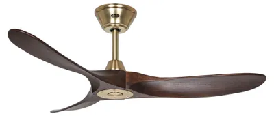 Immagine prodotto di Ventilatore da soffitto a risparmio energetico con telecomando Eco Genuino 122 cm Ottone opaco / Noce