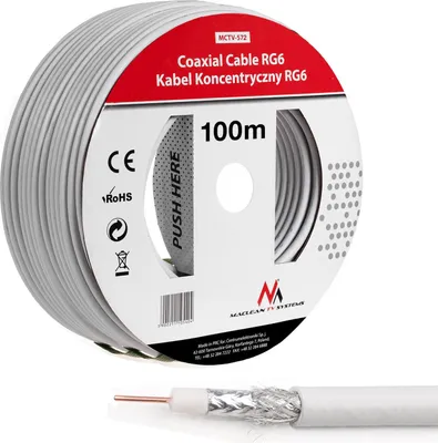 Produktbild von Kabel antenowy SAT 100m Kabel koncentryczny RG6 1.0CSS Kabel SAT Maclean MCTV-572 Maclean