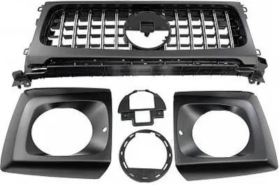 Produktbild von DIEDERICHS 1695442 Kühlergrill Frontgrill passend für MERCEDES-BENZ G-Klasse SUV (W463) Schwarz Chrom