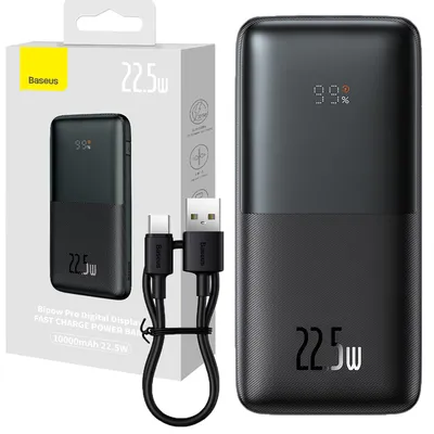 Zdjęcie produktu dla Baseus Bipow Pro Powerbank 10000Mah 22.5W + Kabel Usb 3A 0.3M Czarny (Ppbd040001)