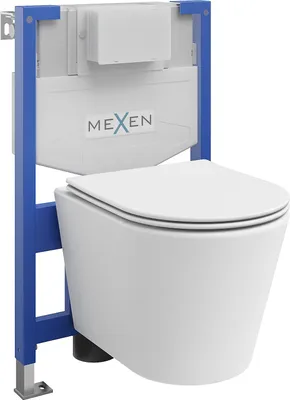 Image de Mexen WC sur socle Felix XS-F avec cuvette Rico et siège à chute lente, blanc mat - 68030724001
