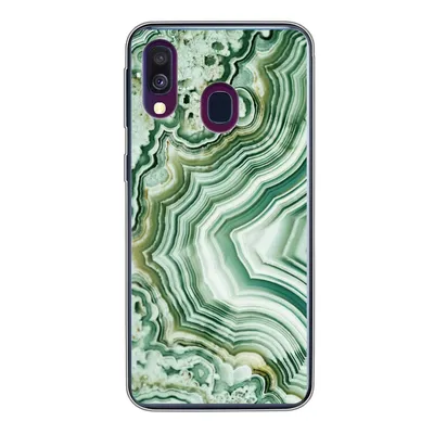 Produktbild von MuchoWow® Handyhülle Schutzhülle Hülle für Samsung Galaxy A40 Natursteine - Grün - Gesteine und Mineralien Silikon Softcase Handy Hülle - Handy-Tasche
