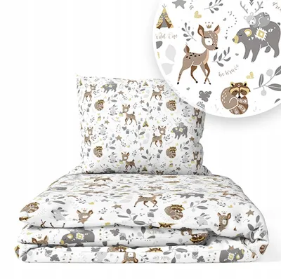 Produktbild von Kinderbettwäsche 90x120 Baumwolle Baby Bettwäsche Set 90x120 + 40x60 Kissenbezug Jungen & Mädchen Kleinkind Bettbezug
