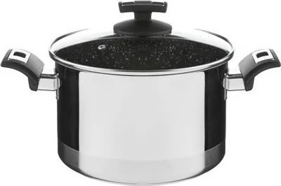 Produktbild von Cerammax Pro Comfort Topf mit Deckel, Durchmesser 22 cm, Volumen 5,5 l, Keramikoberfläche schwarzer Granit