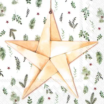 Produktbild von WHITE XMAS STAR Lunch-Servietten L 924700