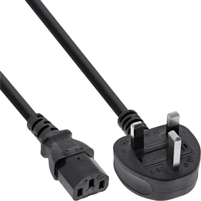Produktbild von InLine® Netzkabel, Netzstecker England auf Kaltgerätestecker C13, 5m