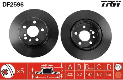 Produktbild von TRW Bremsscheiben (2 Stück) Hinterachse DF2596