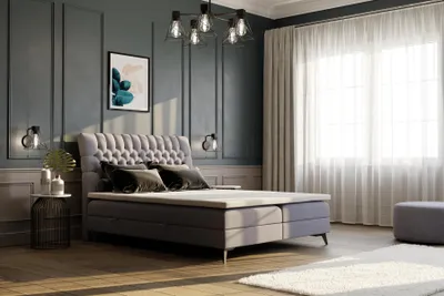Obrázek produktu pro Chesterfield Boxspring Bed Hotel Double Dsign Beds Čalounění Box Function