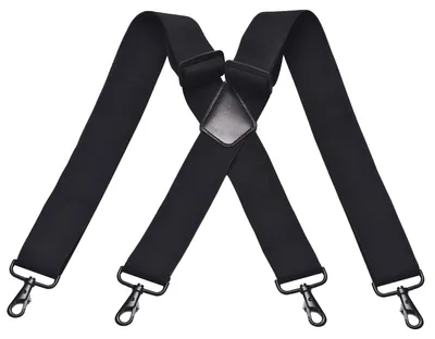 Produktbild von DonDon Hosenträger Herren extra stark - Hosenträger schwarz für Arbeitshosen und Anzug mit starken Clips lang schmal oder Riemen für Herren breit in Y-Form oder X-Form