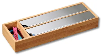 Folienabroller aus Bambus, 39,5x13x5,5 cm, braun