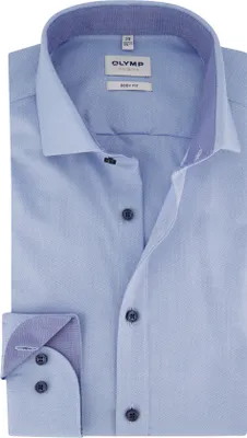Produktbild von Olymp Businesshemd Level Five Slim Fit blau bedruckte Baumwolle