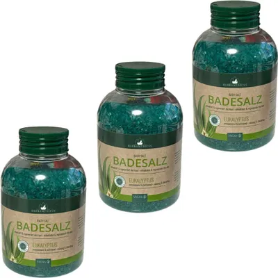 Produktbild von 3x 575 g Herbamedicus Badesalz Eukalyptus