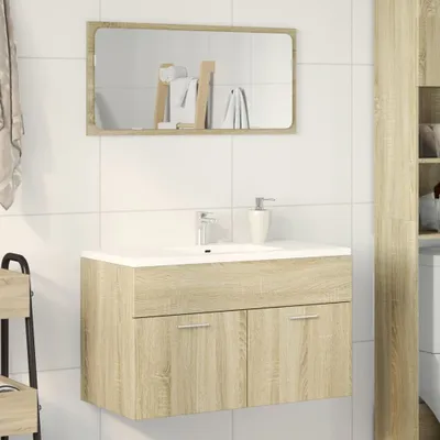 Imagen del producto de Maison Exclusive - Mueble bajo lavabo en roble Sonoma, 80x38,5x46 cm, fabricado en material de madera