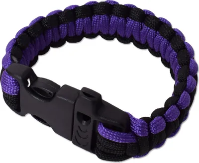 Produktbild von tevenger Paracord Survival Outdoor Armband Steckschließe Pfeife Fallschirmschnur Männer Herren Schmuck Men Bracelet 25cm lila