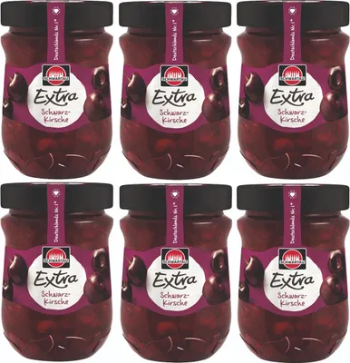 Produktbild von Schwartau Extra Schwarzkirsche Frühstück Fruchtaufstrich 340g 6er Pack