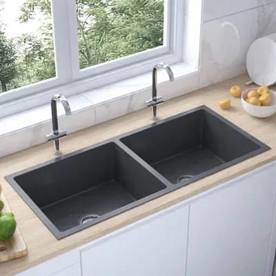 Produktbild von "Spring Sale"Handgemachte Einbauspüle Schwarz Edelstahl Promotion331184 - Spülen